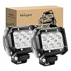 Nilight - 60001F-B Led Pods 2PCS 18W 1260LM Flood Led Off Road Lights Super Bright Driving Fog Light Boat Lights Driving Lights Led Work Light for Trucks, 2 Years Warranty