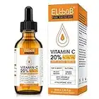 Suero de Vitamina C para Rostro - Suero Facial Puro con 20% Vitamina C, ácido hialurónico, Vitamina B para Suero Anti edad para Rostro, Cuello y Contorno de Ojos