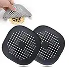 Hair Drain Catcher,Square Drain Cover for Shower Silicone Hair Stopper with Suction Cup,Easy to Install Suit for Bathroom,Bathtub,Kitchen 2 Pack(Black)