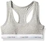 Calvin Klein Girls' Big Modern Cotton Molded Bralette, Heather Grey, Large