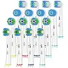 Qitizu Testine Compatibile con Braun Oral b Spazzolini Elettrici, Ricambio Include 4 Precision, 4 Floss, 4 Cross e 4 Sensitive-16pzs