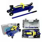 ASHL Hydraulic Trolley Floor Jack with 5.31 - 12.6 inch Adjustable Height Car 2 Tonne Kit 4 Castors & Carry Handle Lift W/ Case for Cars, Light Vans, 15.75*7.68*5.31inch, Blue