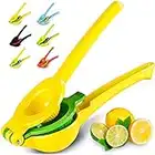 Zulay Metal 2-In-1 Lemon Lime Squeezer - Hand Juicer Lemon Squeezer Gets Every Last Drop - Max Extraction Manual Citrus Juicer - Easy-to-Use Lemon Juicer Squeezer - Heavy-Duty Lemon Squeezer Manual