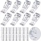 WEONE 8PCS Child Safety P-Clips, Blind Safety Clips for Cord, Clear Roller Blind Clips with 16 Screws + 16 Plastic Pillars for Vertical and Roman Roller Curtain Ball Chain Cord Control