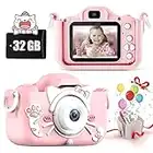 Kids Camera, Toddler Toys Camera for Girls/Boys, Kids Digital Camera with 1080P Video, Christmas Birthday Gifts for Girls Age 3-12 Year Old, Selfie Camera for Kids, 32GB TF Card (Pink)