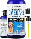 Omega 3 Fish Oil for Dogs - Better Than Salmon Oil for Dogs - Dog Fish Oil Supplement for Shedding, Allergy, Itch Relief - Supports Dry Skin, Joints - Dog Skin and Coat Supplement - Fish Oil Liquid