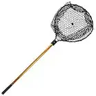 Collapsible Fishing Net - 56-Inch Retractable Landing Net with Telescopic Pole - Fishing Equipment for Catch-and-Release by Wakeman (Gold)