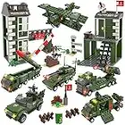 1162 Pieces City Police Station Building Kit, Army Military Base Building Set with Army Vehicles, Tank, Airplane, Helicopter, Best Learning Roleplay STEM Construction Toys for Boys and Girls Aged 6-12