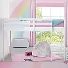 Delta Children Twin Loft Bed with Guardrail and Ladder (Coordinates with Disney Princess & JoJo Siwa Tents Sold Separately), White