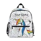 Mochila personalizada para niños pequeños, mochila personalizada con nombre/texto, unicornio de baile personalizado con bolsa preescolar para niñas y niños