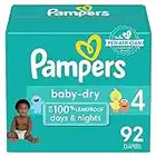 Pampers Diapers Size 4, 92 count - Baby Dry Disposable Diapers