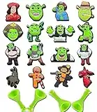 NUDFSY 20Pcs Shoe Charms for Sherk for Charms, PVC Rubber Charms Accessories for Bracelet Clog Wristbands Decoration, Cartoon Shoe Charms Pins, Favors Supplies Gifts for Kids