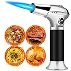 Chalumeau de Cuisine, Briquet Chalumeau, Chalumeau Avec Verrouillage de Sécurité, Réglable et Chalumeau au Butane Rechargeable Pour Crème Brûlée Maison, Camping, Barbecue, Cuisine (Butane non Inclus)