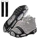 Ice Cleats Snow Traction Cleats Crampons for Walking on Snow and Ice Non-Slip Overshoe with Removable Straps Rubber Anti Slip Crampons Slip-on Stretch Footwear