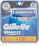 Gillette Mach3 Turbo Men's Razor Blade Refill Catridges, 8 Count