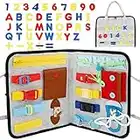 Sterneer Busy Board Toddler, Juguetes Montessori, Portátil Tablero Motricidad Fina Juguetes Sensoriales Juegos Educativos Niños de 1 2 3 4 Años (Gris)