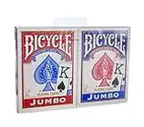 Bicycle Jumbo Index Rider Back Playing Cards, Red and Blue, 2 Count