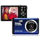 Digital Camera for Photography with 7 cm 8X Digital Zoom, 20MP Camera, Rechargeable Camera Point and Shooting, Built-in Microphone (Blue)