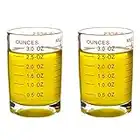 Shot Glass Measuring Cup 3 Ounce/90ML Liquid Heavy High Espresso Glass Cup 2 pcs by TIYOORTA (Red 90ML 2PCS)