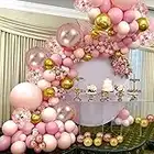 STAYUNIQUE1 Pink Balloon Arch Kit- 145 PCs Rose Pink Garland Kit, Easy to Assemble Backdrop Décor - Perfect Background Decoration for Wedding, Birthday Party, Baby Shower