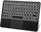 Sross-TEC Bluetooth Keyboard with Touchpad, QWERTY Layout Wireless Tablet Keyboards Compatible with Windows/Android/iOS, Backlit Keyboard for iPad, iPad Pro, iPad Air, Samsung, Mac, Macbook, Black