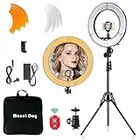 18" Ring Light Kit 55W Bluetooth LED Ringlight Lighting with Tripod Stand Dimmable 3200K/5500K YouTube Circle Lighting Ringlights for Makeup Video Photography Blogging Portrait