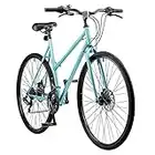 Insync Carina Women's Hybrid Bike With Lightweight Alloy Wheels & 16/18-Inch Steel Frame, 18-Speed Shimano Gearing & Sunrun Shifter, Shimano Freewheel 6 Speed Index 14-28T, Disc Brakes, Teal Colour