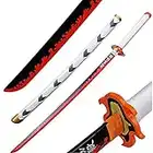 Demon Slayer Sword Rengoku Katana Prop Samurai Sword Toy for Boys, Toy Sword Wooden Swords for Kids, Cosplay Katanas Weapon Decorative(104 Cm)