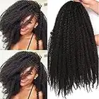 Marley Hair-18 Inch Marley Twist Hair For Twists 3 Packs Cuabn Twist Hair Marley Braiding Hair Springy Afro Twist Hair Kinky Curly Crochet Hair Marley Hair For Faux Locs(18 Inch 3 Packs, 1B#)