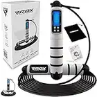 RDX Skipping Rope Digital with Smart Calorie Counter, 10.3FT Adjustable Tangle Free PVC Coated Steel Speed Jump Cable, ABS Grip Handles, Fat Burning Fitness Weight Loss HIIT Slimming Home Gym Workout