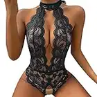 WWricotta Lingerie Dentelle Sexy Chemise De Nuit - Col V Classique Bas pour Porte Jarretelle Combinaison Sexy Femme éRotique Lingerie Sexy Femme Coquine Hot SM Nuisette Babydoll Cadeau Sexy