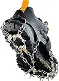 Crampons Ice Cleats for Hiking Boots and Shoes, Anti Slip Walk Traction Spikes, Snow Ice Grippers and Grips, Safe Protect for Hiking Climbing Fishing Mountaineering Walking for Men Women (Medium)