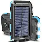 Solar Charger, 38800mAh Portable Solar Power Bank IPX5 Waterproof with Built-in Solar Panel Charger and LED Flashlight, Solar Phone Charger Battery Pack for All CellPhones.