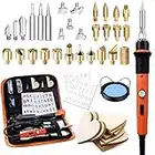 Wood Burning Kit, Preciva 45 in 1 Wood Burning Pyrography Pen, Wood Engraving Craft Kit with Pyrography Basics and 60W Adjustable Temperature Wood Burner Pen Tool for Carving with 31 Tips,Orange