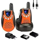 Retevis RT602 Walkie Talkie Ricaricabile Bambini, Batterie Li ion e Caricabatterie, Torcia a 8 Canali, Regali Pasqua Bambini a Lungo Raggio per Attività al Chiuso o all'Aperto (1 Paio, Arancione)