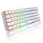 60% tastiera da gioco RGB cablata, 61 tasti mini tastiera portatile compatta con 11 Chroma RGB retroilluminato, ABS Floating Keycap, Full Anti-ghosting, USB Office/Game Tastiera Sensazione meccanica