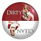 Vila Dishwasher Magnet, Household Appliance Badge Depicts “Clean” & “Dirty”, Easy to Read White Letters with Black Background, Use on Magnetic Surfaces Such as Stainless Steel, Iron & Nickel, 1-pc