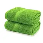 KEEPOZ 36" x 72" (2-Pack) Bath Sheets - Large Towels - Beach Towels Soft 100% Cotton Ring Spun Bathroom Towels, Highly Absorbent, Machine Washable, Towel Sets for College Dorm Not Bleach Proof (Green)
