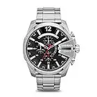 Diesel Men's 59mm Mega Chief Quartz Stainless Steel Chronograph Watch, Color: Silver (Model: DZ4308)