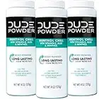 DUDE Body Powder, Menthol Chill 4 Ounce (3 Bottle Pack) Natural Deodorizers Cooling Menthol & Aloe, Talc Free Formula, Corn-Starch Based Daily Post-Shower Deodorizing Powder for Men