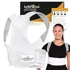 LyfeFocus S1 Premium Invisible Breathable Back Posture Corrector for Men & Women - Upper Back Support Brace & Straightener - Effective Posture Correction for Neck, Shoulder & Back Pain (White, Medium)