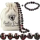 Baltic Proud Amber Necklace And Bracelet Gift Set (Unisex Cherry) - Certified Premium Quality Raw Baltic Amber