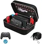 iVoler Etui Compatible avec Nintendo Switch et Switch OLED, Deluxe Housse Sacoche de Transport à Coque Rigide Anti Choc Pochette avec Espace, Large pour Console, Dock, Joy-Cons, 18 Cartouche de Jeux