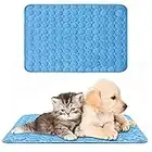 XiYee Tapis de Refroidissement pour Chien, Tapis Rafraichissant Argent Glacé Tapis, Mesh Respirant Ice Silk Autoventilation Pet Mat Pad Coussin pour Chiens de Petite et Moyenne Taille ou Chats (B)