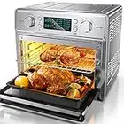 Convection Toaster Oven, 26.3QT/25L Toaster Oven Air Fryer Combo, Countertop Convection Oven Oil Free with Rotisserie & Dehydrator, 24 Preset Cooking Functions, 10 Accessories and Recipes Included