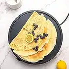 Home Treats Crepe Maker | 1000W Crepe Maker Fluffy Pancake Maker| Adjustable Temperature 30cm 12inch Non Stick Hot Plate Including Wooden Utensils | Easy To Clean