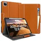 BuKoor iPad Pro 12.9 Zoll 2022/2021/2020 Case Generation mit Apple Pencil Halter PU Leder Smart Stand Magnetverschluss Stoßfeste Hülle für iPad Pro 12.9 6./5./4.