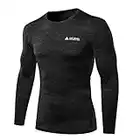 AMZSPORT Herren Quick Dry Funktion Sport Kompressionsshirt - Langarm Funktionshirts Base Layer Shirts by L