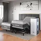 Sven & Son Classic Series Adjustable Bed Base + 14 inch Luxury Hybrid Spring Mattress (Medium Soft) - Split King