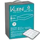 Kurni ® Mattress Toppers 4 Inch Thick White, Double Bed Soft, Machine Washable, Foldable and Portable, Noiseless Composition with Four Sided Anchor Corner Straps Size (Double - 137x190 cm)